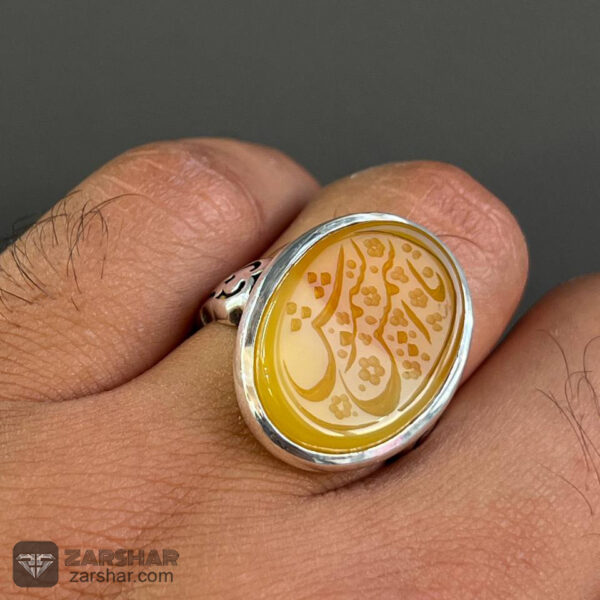 انگشتر عقیق زرد یا شمس الشموس عکس انگشتر عقیق زرد یا شمس الشموس