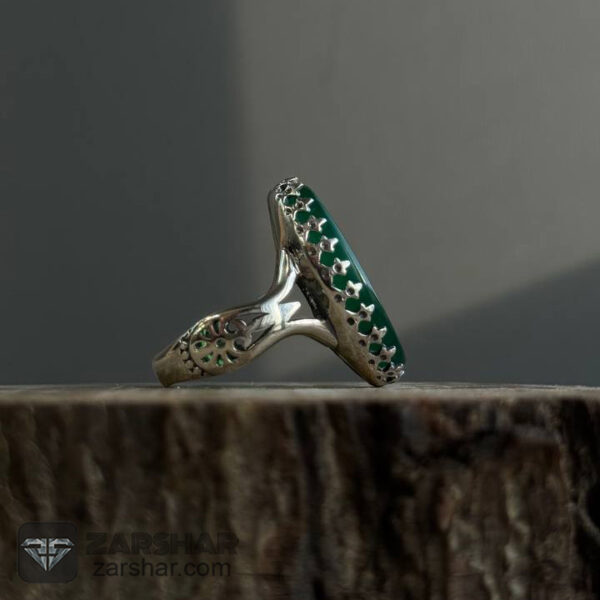 عکس انگشتر عقیق سبز امام حسنی ام