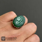 عکس انگشتر عقیق سبز امام حسنی ام
