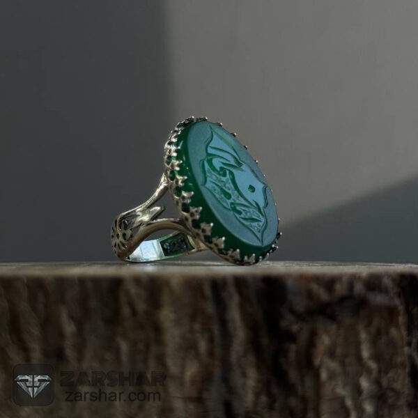 انگشتر عقیق سبز امام حسنی ام عکس انگشتر عقیق سبز امام حسنی ام