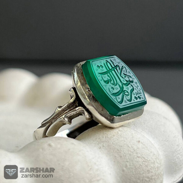 انگشتر عقیق  سبز خراسانی یا کریم اهل بیت عکس انگشتر عقیق  سبز خراسانی یا کریم اهل بیت