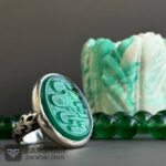 عکس انگشتر عقیق سبز یا علی ابن موسی الرضا