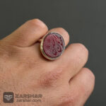 عکس انگشتر عقیق سرخ انا مجنون حسین