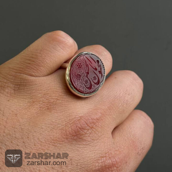 عکس انگشتر عقیق سرخ انا مجنون حسین