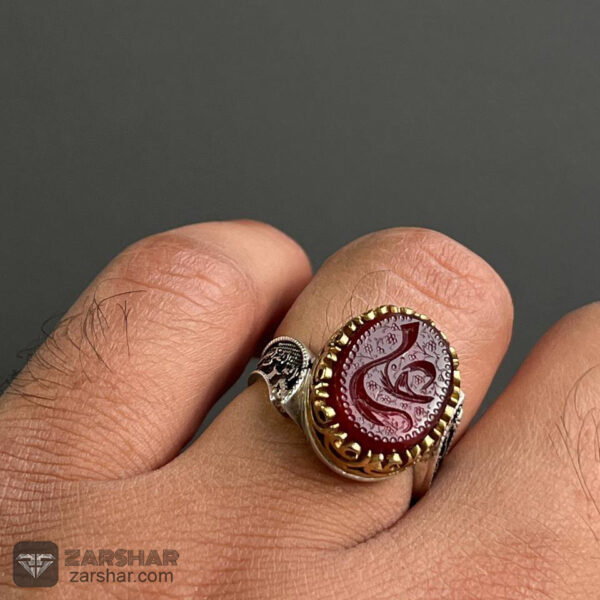 عکس انگشتر عقیق سرخ خراسانی علی