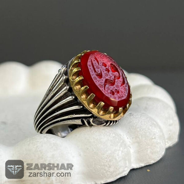 انگشتر عقیق سرخ خراسانی یا رقیه عکس انگشتر عقیق سرخ خراسانی یا رقیه