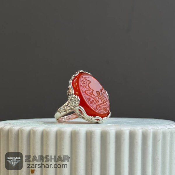 عکس انگشتر زنانه عقیق سرخ یا رقیه