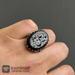 عکس انگشتر عقیق سیاه یا علی مدد