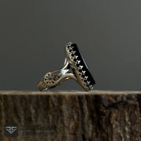 عکس انگشتر عقیق سیاه یا علی مدد