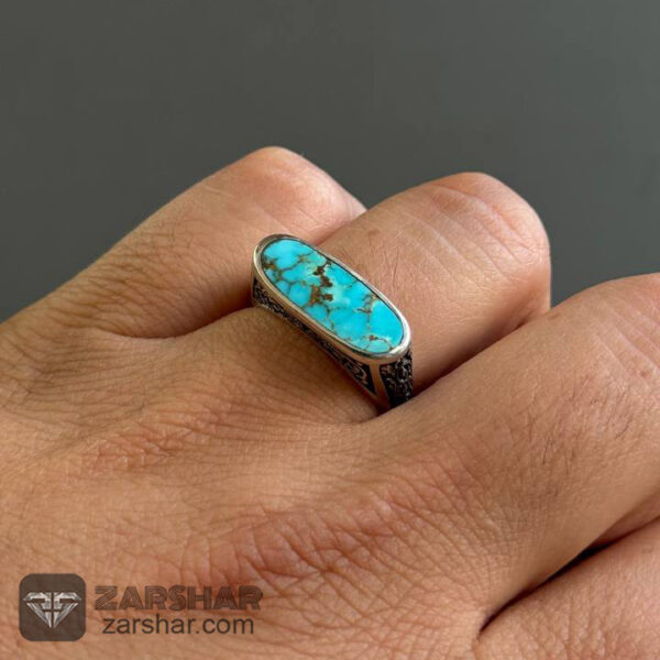 عکس انگشتر فیروزه نیشابوری رکاب کپسولی