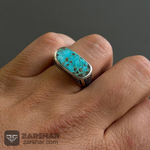 عکس انگشتر فیروزه نیشابوری رکاب کپسولی