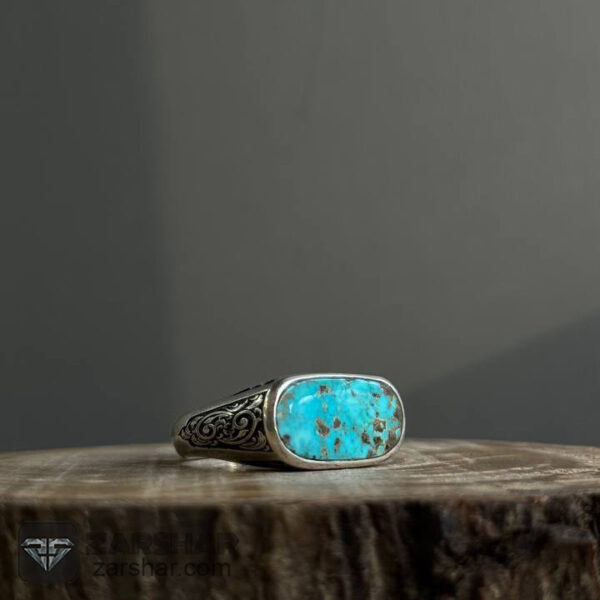 انگشتر فیروزه نیشابوری رکاب کپسولی عکس انگشتر فیروزه نیشابوری رکاب کپسولی