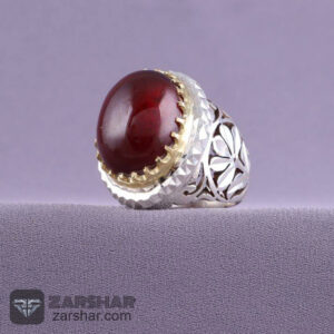 عکس انگشتر گارنت طرح گل