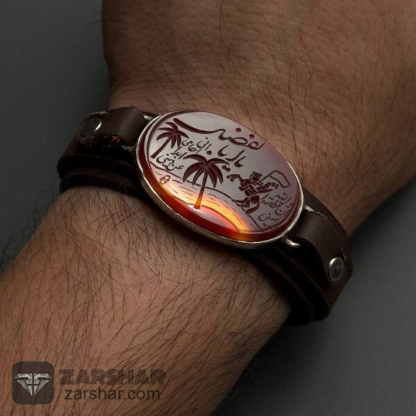 عکس دستبند عقیق دورنگ