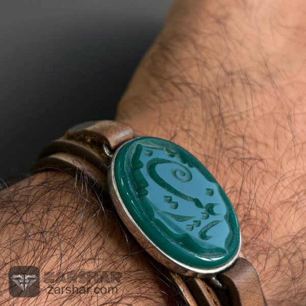 عکس دستبند عقیق سبز خراسانی یا زینب