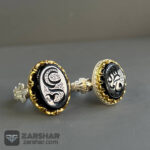 عکس انگشتر ست زیبای عقیق مشکی علی و فاطمه