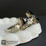 عکس انگشتر ست زیبای عقیق مشکی علی و فاطمه