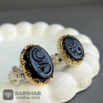 عکس انگشتر ست زیبای عقیق مشکی علی و فاطمه