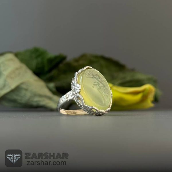 عکس انگشتر زنانه عقیق سبز یا زینب
