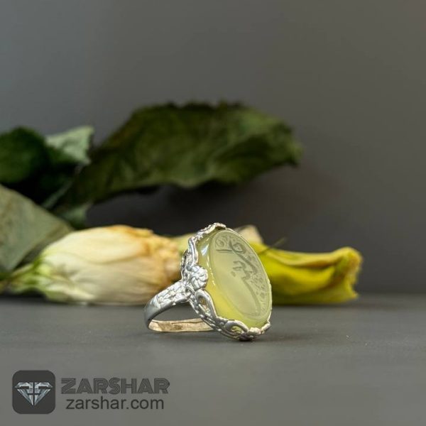 عکس انگشتر زنانه عقیق سبز یا زینب
