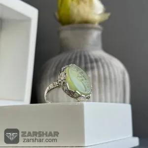 عکس انگشتر زنانه عقیق سبز یا زینب