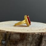 عکس انگشتر زنانه عقیق سرخ یا زهرا