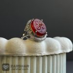 عکس انگشتر زنانه عقیق سرخ یا علی