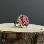 عکس انگشتر زنانه عقیق سرخ یا علی