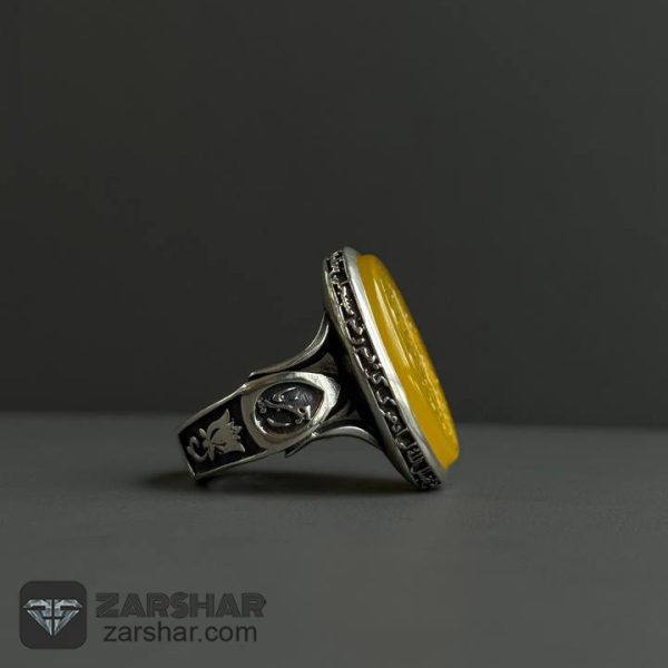 عکس انگشتر عقیق زرد  پنجتن