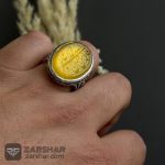 عکس انگشتر عقیق زرد  پنجتن