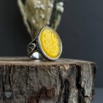 عکس انگشتر عقیق زرد  پنجتن