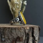 عکس انگشتر عقیق زرد  پنجتن