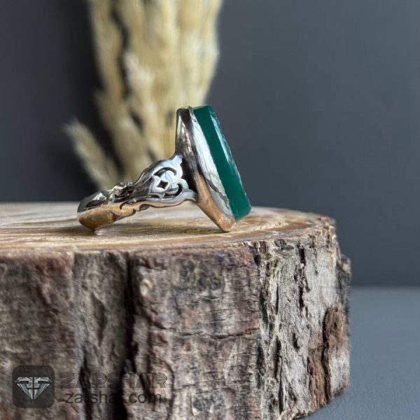 عکس انگشتر عقیق سبز یا اهل بیت کریم