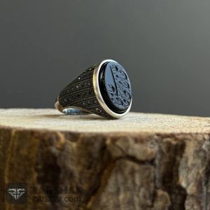 انگشتر عقیق سیاه 4375 jpg