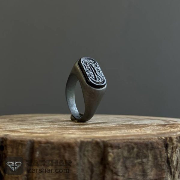 عکس انگشتر عقیق سیاه امضاء حکیم