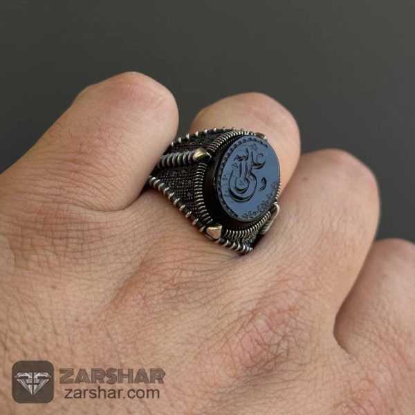 عکس انگشتر عقیق سیاه علی ولی الله