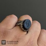عکس انگشتر عقیق سیاه یا زینب