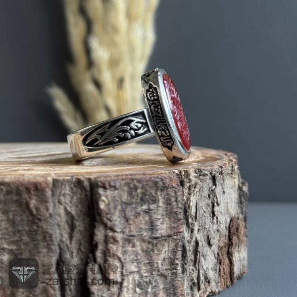 عکس انگشتر عقیق یمنی سرخ وان یکاد