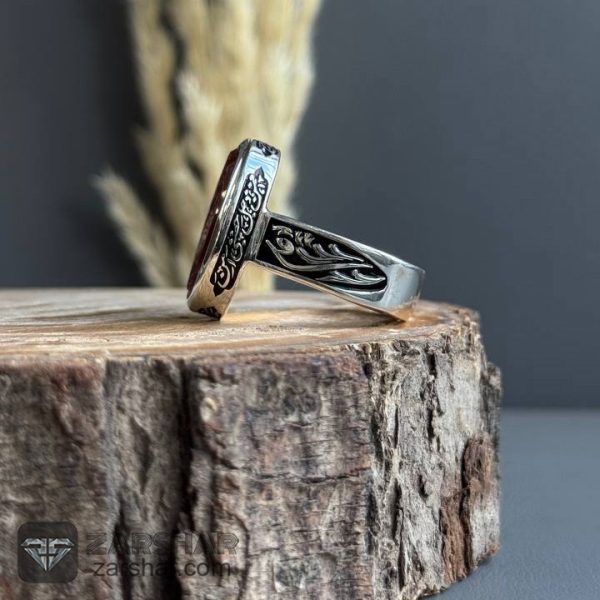 عکس انگشتر عقیق یمنی سرخ وان یکاد