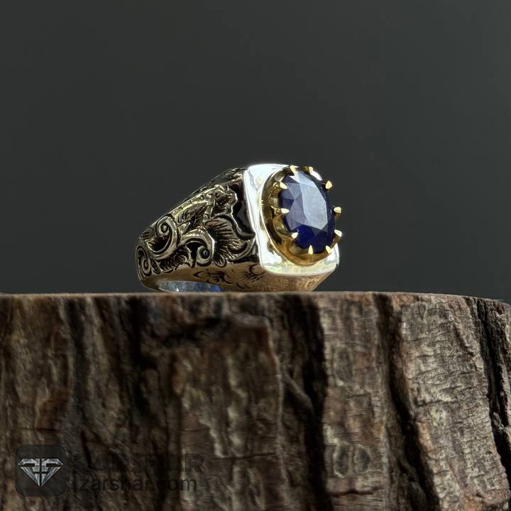 عکس انگشتر یاقوت کبود افریقایی