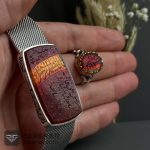 عکس ست دستبند و انگشتر عقیق دورنگ