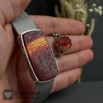 عکس ست دستبند و انگشتر عقیق دورنگ