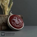 عکس گردنبند عقیق سرخ یا علی مدد