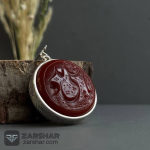 گردنبند عقیق سرخ یا علی مدد 5414 jpg